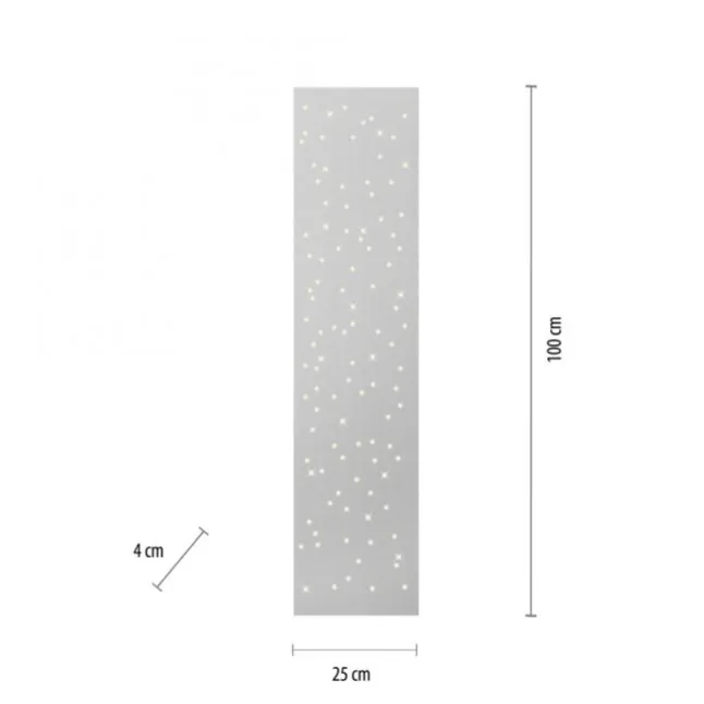 LED Deckenleuchte, stahlfarben, rechteckig, Sternenhimmel-Optik, dimmbar