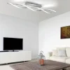 LED Deckenleuchte, stahlfarben, wellenförmige Leuchtkörper, dimmbar, modern