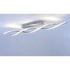 LED Deckenleuchte, stahlfarben, wellenförmige Leuchtkörper, dimmbar, modern