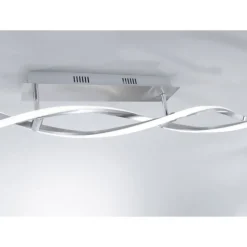 LED Deckenleuchte, stahlfarben, wellenförmige Leuchtkörper, dimmbar, modern