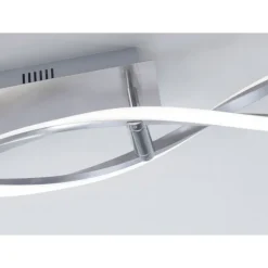 LED Deckenleuchte, stahlfarben, wellenförmige Leuchtkörper, dimmbar, modern