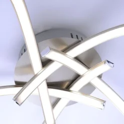 LED Deckenleuchte, stahlfarben, 5 flammig modern, Wohnzimmer