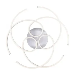 LED Deckenleuchte, stahlfarben, dimmbar, modern, energiesparend, warmweiß