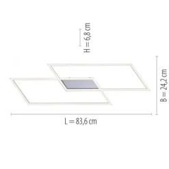 LED Deckenleuchte, stahlfarben, Memory Funktion, inkl Dimmfunktion, modern