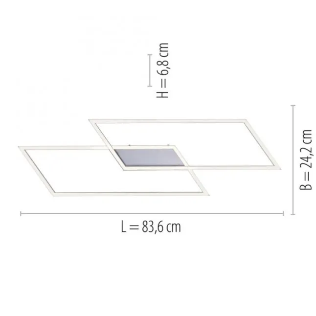 LED Deckenleuchte, stahlfarben, Memory Funktion, inkl Dimmfunktion, modern