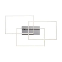 LED Deckenleuchte, stahlfarben, modernes Design, CCT-Steuerung, Flur