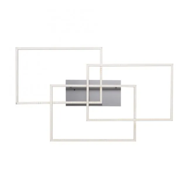 LED Deckenleuchte, stahlfarben, modernes Design, CCT-Steuerung, Flur
