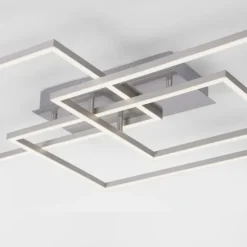LED Deckenleuchte, stahlfarben, modernes Design, CCT-Steuerung, Flur
