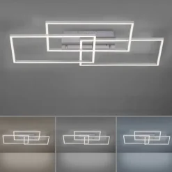 LED Deckenleuchte, stahlfarben, modernes Design, CCT-Steuerung, Flur