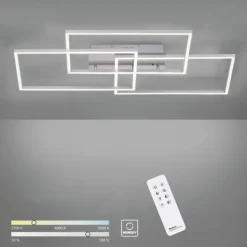 LED Deckenleuchte, stahlfarben, modernes Design, CCT-Steuerung, Flur