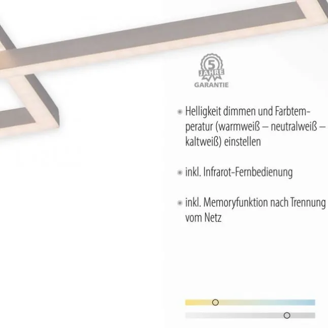 LED Deckenleuchte, stahlfarben, modernes Design, CCT-Steuerung, Flur
