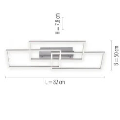 LED Deckenleuchte, stahlfarben, modernes Design, CCT-Steuerung, Flur