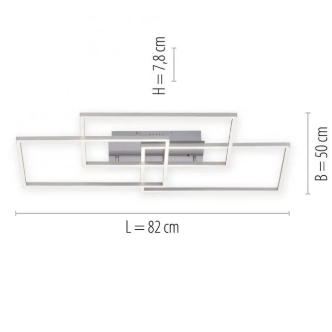 LED Deckenleuchte, stahlfarben, modernes Design, CCT-Steuerung, Flur