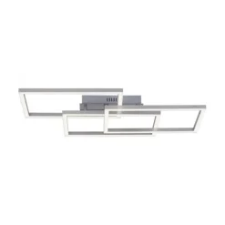 LED Deckenleuchte, stahlfarben, quadratisch, Smar Home fähig