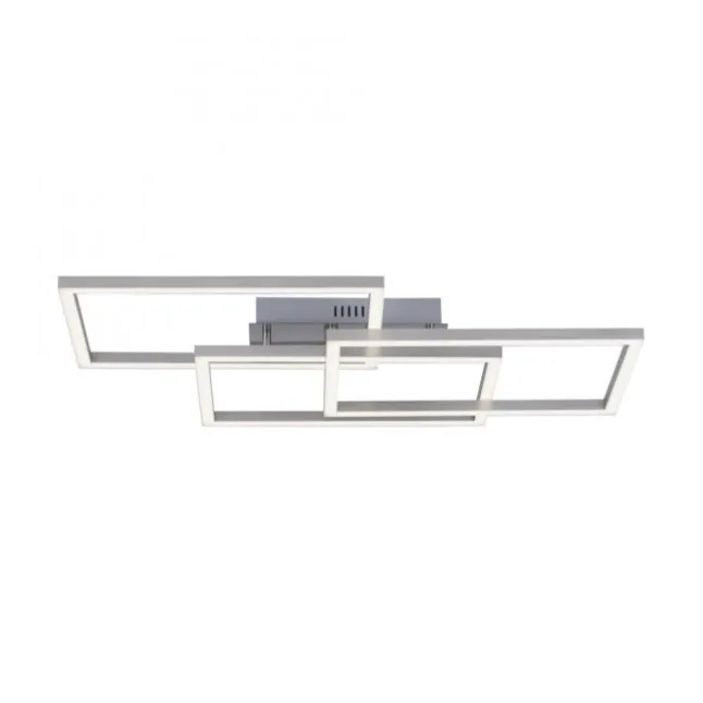 LED Deckenleuchte, stahlfarben, quadratisch, Smar Home fähig