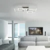 LED Deckenleuchte, stahlfarben, modern, warmweiß, Design