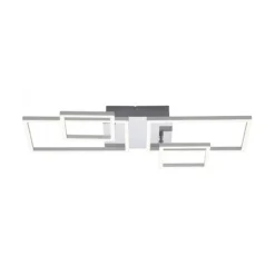 LED Deckenleuchte, stahlfarben, modern, warmweiß, Design