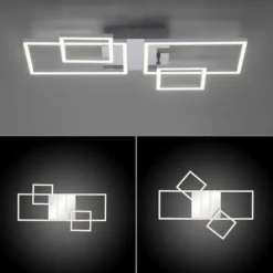 LED Deckenleuchte, stahlfarben, modern, warmweiß, Design