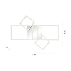 LED Deckenleuchte, stahlfarben, modern, warmweiß, Design