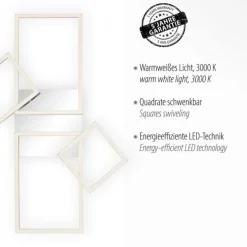 LED Deckenleuchte, stahlfarben, modern, warmweiß, Design