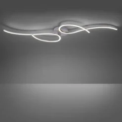 LED Deckenleuchte, stahlfarben, linear, inkl. Dimmfunktion, energiesparend