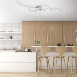LED Deckenleuchte, stahlfarben, linear, inkl. Dimmfunktion, energiesparend