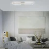 LED Deckenleuchte, stahlfarben, dimmbar, drehbar, warmweiß