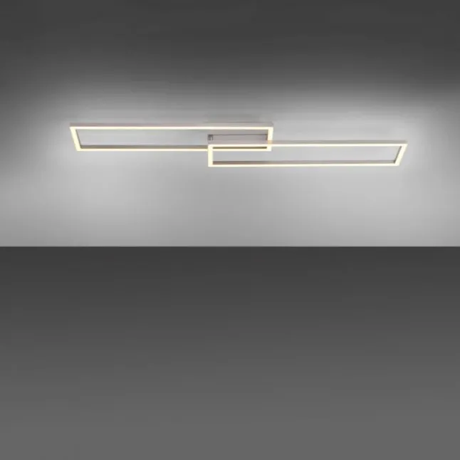LED Deckenleuchte, stahlfarben, dimmbar, drehbar, warmweiß