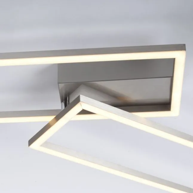LED Deckenleuchte, stahlfarben, dimmbar, drehbar, warmweiß
