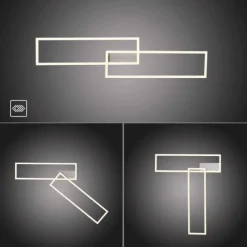 LED Deckenleuchte, stahlfarben, dimmbar, drehbar, warmweiß