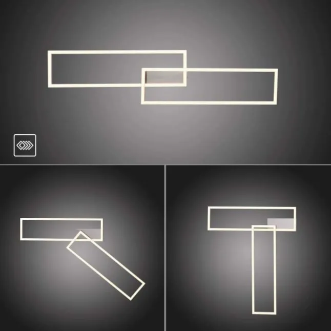 LED Deckenleuchte, stahlfarben, dimmbar, drehbar, warmweiß