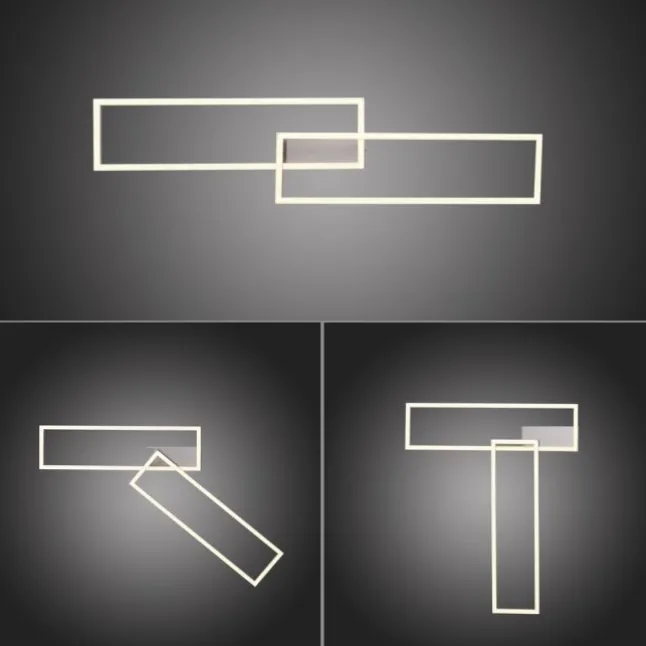 LED Deckenleuchte, stahlfarben, dimmbar, drehbar, warmweiß