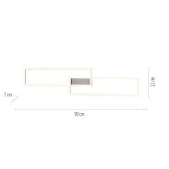 LED Deckenleuchte, stahlfarben, dimmbar, drehbar, warmweiß