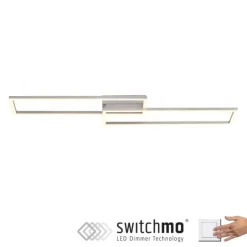 LED Deckenleuchte, stahlfarben, dimmbar, drehbar, warmweiß