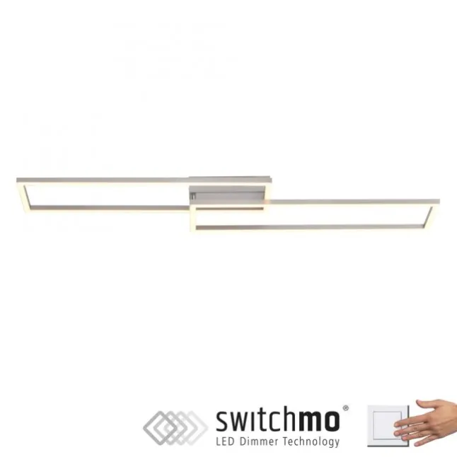 LED Deckenleuchte, stahlfarben, dimmbar, drehbar, warmweiß