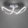 LED Deckenleuchte, stahlfarben, geschwungenes Design, inkl. Dimmfunktion