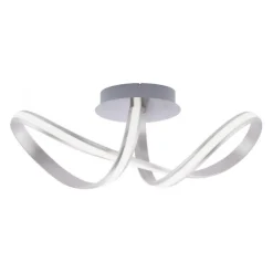 LED Deckenleuchte, stahlfarben, geschwungenes Design, inkl. Dimmfunktion
