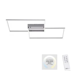 LED-Deckenleuchte, stahlfarben, CCT Steuerung , dimmbar, modern