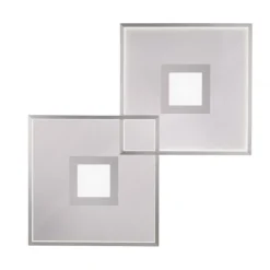 LED Deckenleuchte, stahlfarben, modernes Design, dimmbar, Fernbedienung