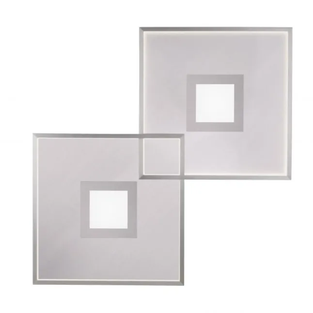 LED Deckenleuchte, stahlfarben, modernes Design, dimmbar, Fernbedienung
