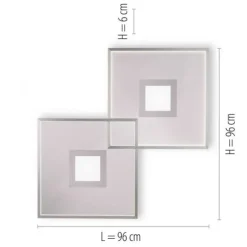 LED Deckenleuchte, stahlfarben, modernes Design, dimmbar, Fernbedienung