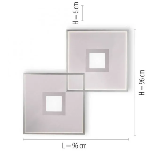 LED Deckenleuchte, stahlfarben, modernes Design, dimmbar, Fernbedienung