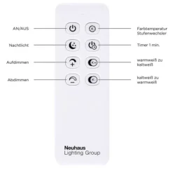LED Deckenleuchte, stahlfarben, modernes Design, dimmbar, Fernbedienung