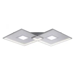 LED Deckenleuchte, stahlfarben, modernes Design, dimmbar, Fernbedienung