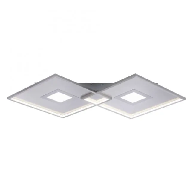 LED Deckenleuchte, stahlfarben, modernes Design, dimmbar, Fernbedienung