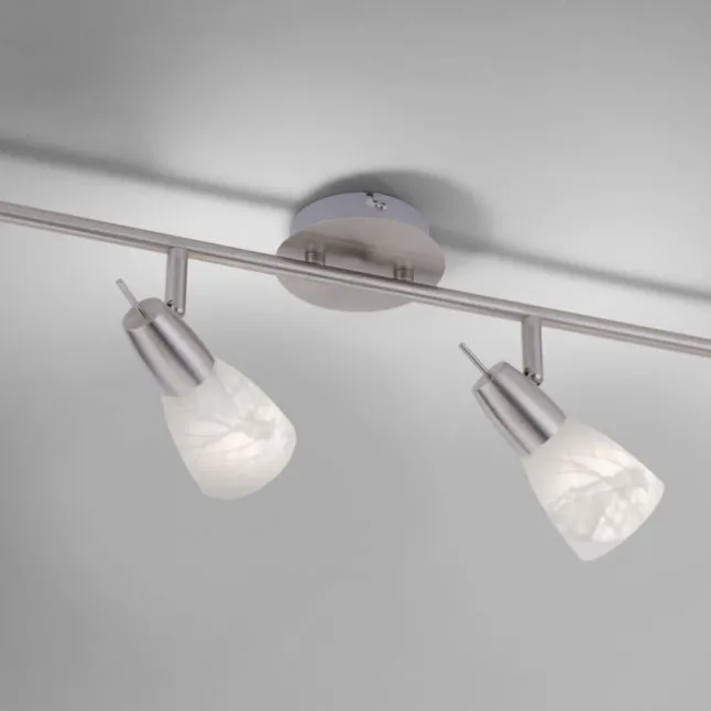LED-Deckenleuchte, stahlfarben, warmweiße Lichtfarbe, 4 flammig, modern