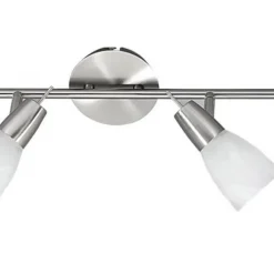 LED-Deckenleuchte, stahlfarben, warmweiße Lichtfarbe, 4 flammig, modern