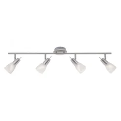 LED-Deckenleuchte, stahlfarben, warmweiße Lichtfarbe, 4 flammig, modern