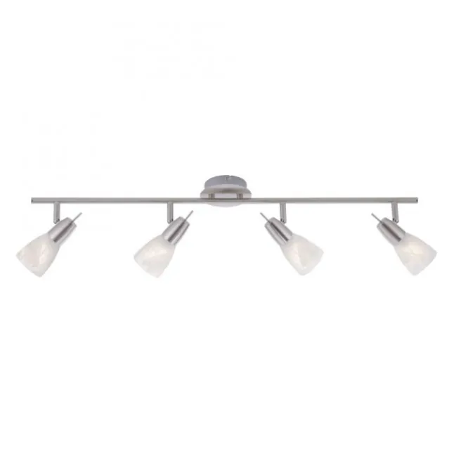 LED-Deckenleuchte, stahlfarben, warmweiße Lichtfarbe, 4 flammig, modern