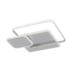 LED Deckenleuchte, stahlfarben, modern, Lichtfarbensteuerung, dimmbar
